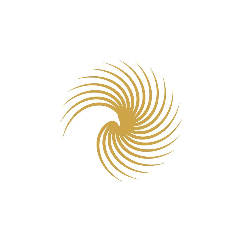 design de logotipo de águia de sol dourado vetor