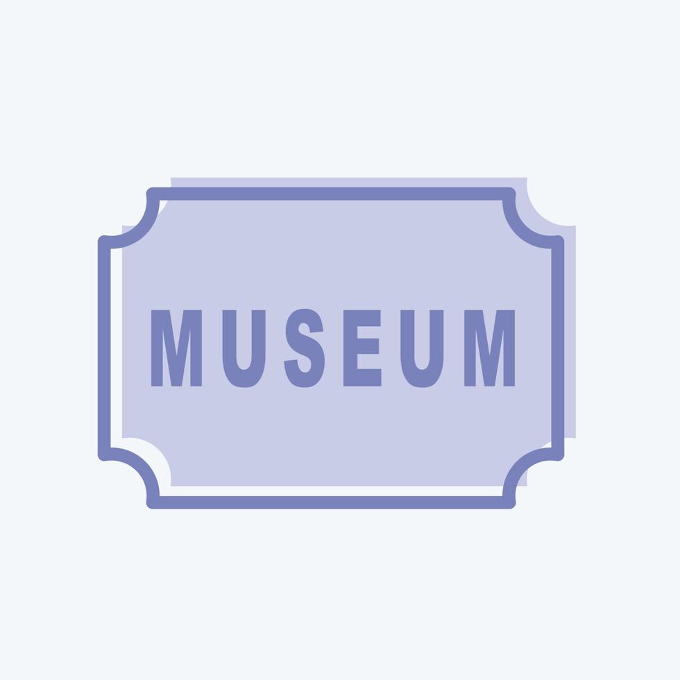 etiqueta do museu do ícone - estilo de dois tons - ilustração simples, boa para impressões, anúncios, etc vetor