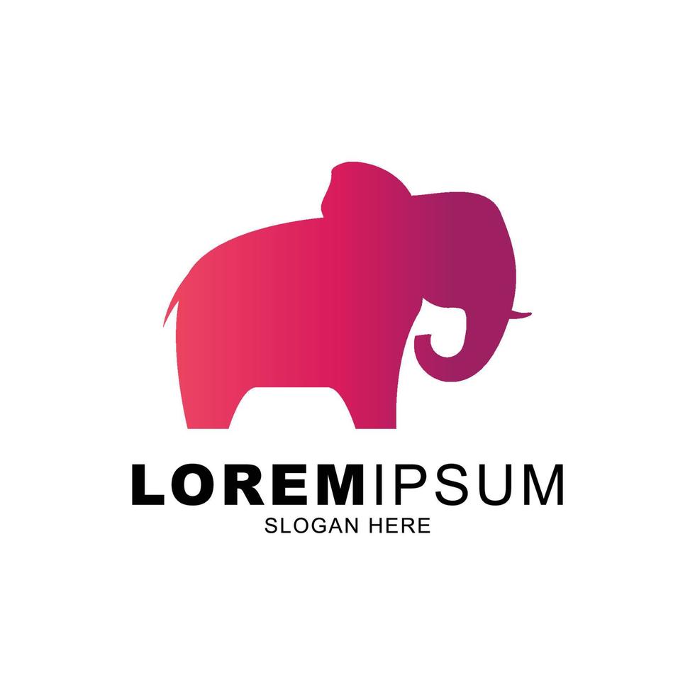 logotipo do elefante com cor de gradação. design de logotipo de elefante criativo vetor