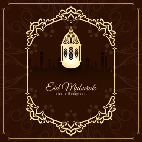 Projeto abstrato do fundo de Eid Mubarak vetor