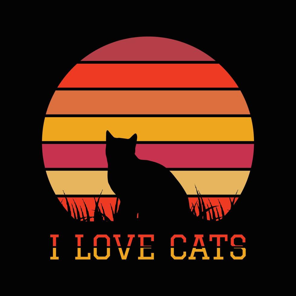 design de t-shirt gato vetor