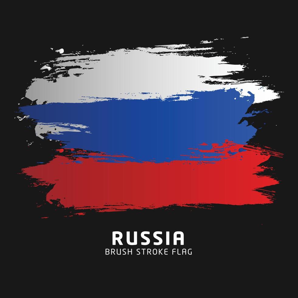 bandeira russa com estilo de pincel. pincelada bandeira da rússia vetor