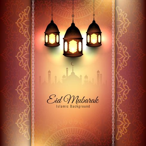 Projeto abstrato do fundo religioso de Eid Mubarak vetor