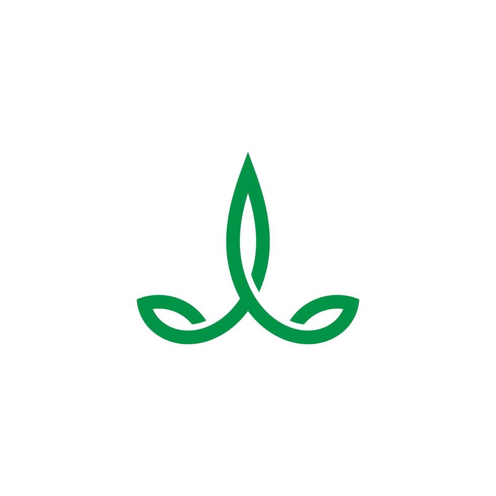 design de logotipo de folha de coroa verde vetor