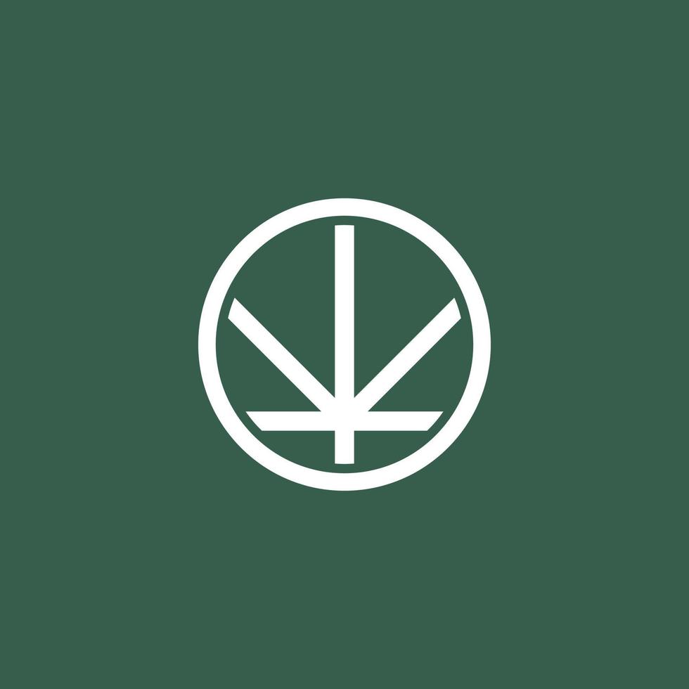 modelo de logotipo de cannabis verde simples vetor