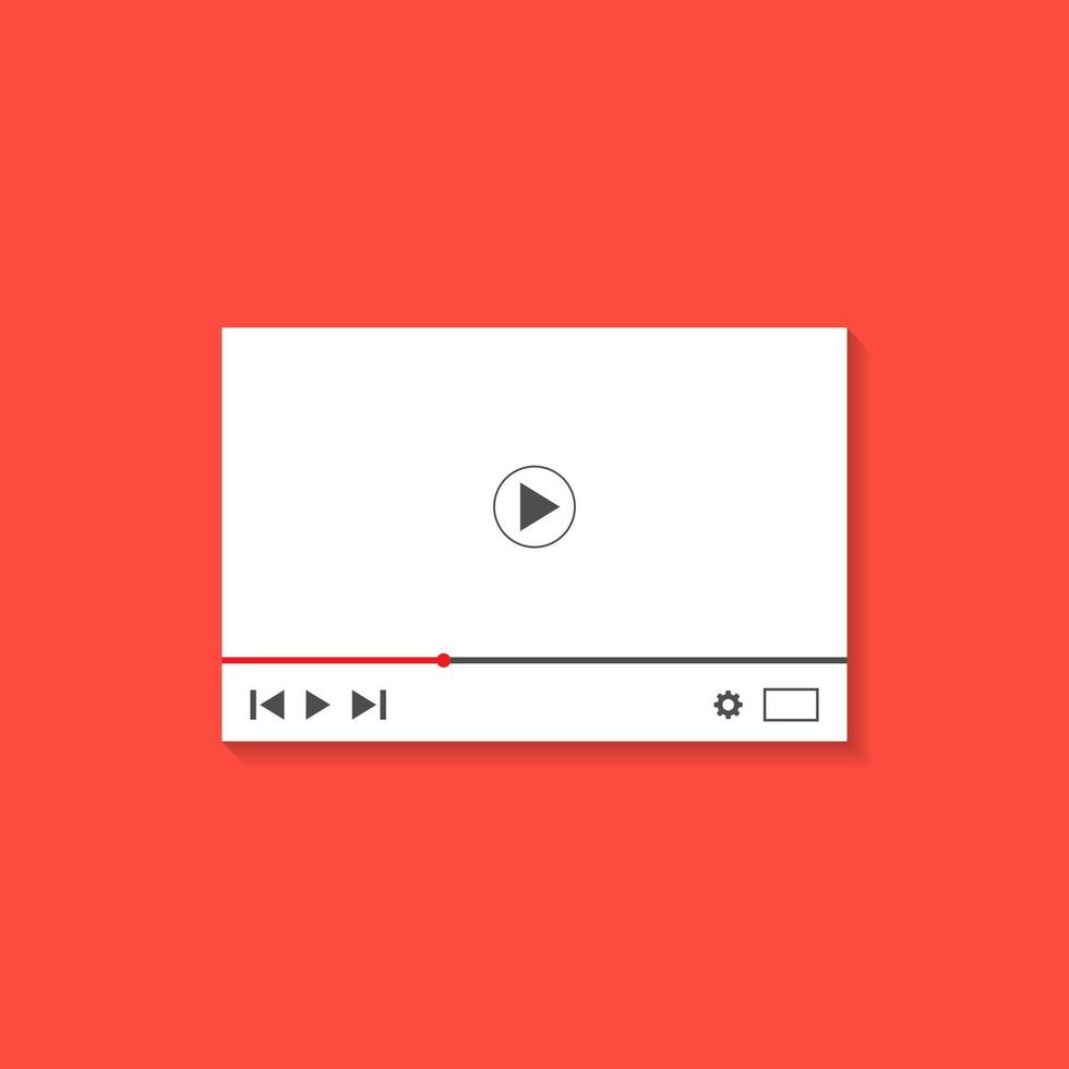 player de vídeo com design plano. - vetor