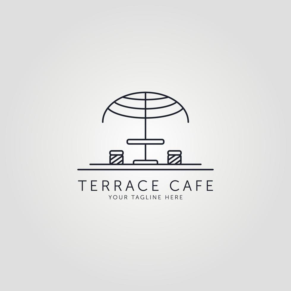 terraço ícone linha arte logotipo vector design de ilustração minimalista