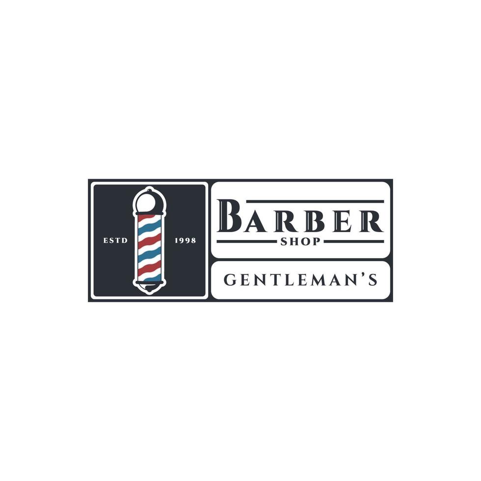 vetor de modelo de logotipo vintage de barbearia em fundo branco isolado