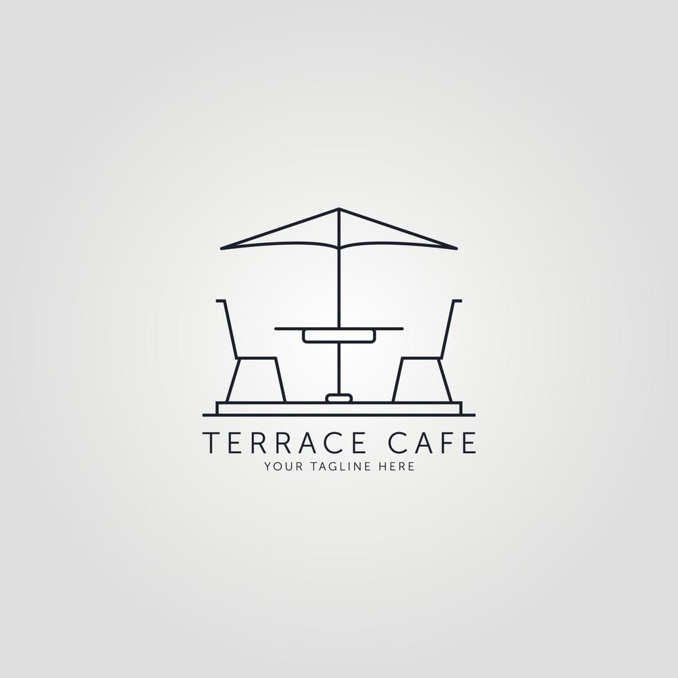 terraço ícone linha arte logotipo vector design de ilustração minimalista