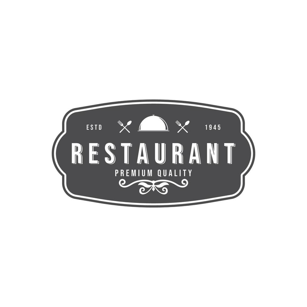 logotipo de restaurante vintage retrô, design de ilustração vetorial vetor