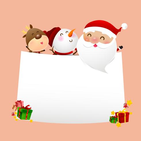 Boneco de neve de Natal papai noel cartoon sorriso no fundo branco 001 vetor