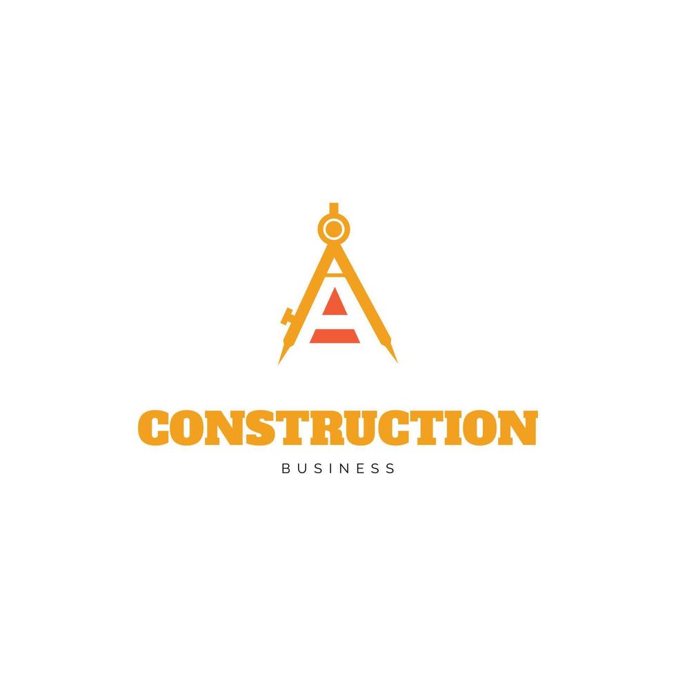 letra inicial uma inspiração de design de logotipo de ícone de reparo de construção vetor