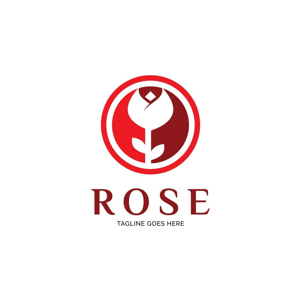 inspiração de design de logotipo de flor rosa vetor