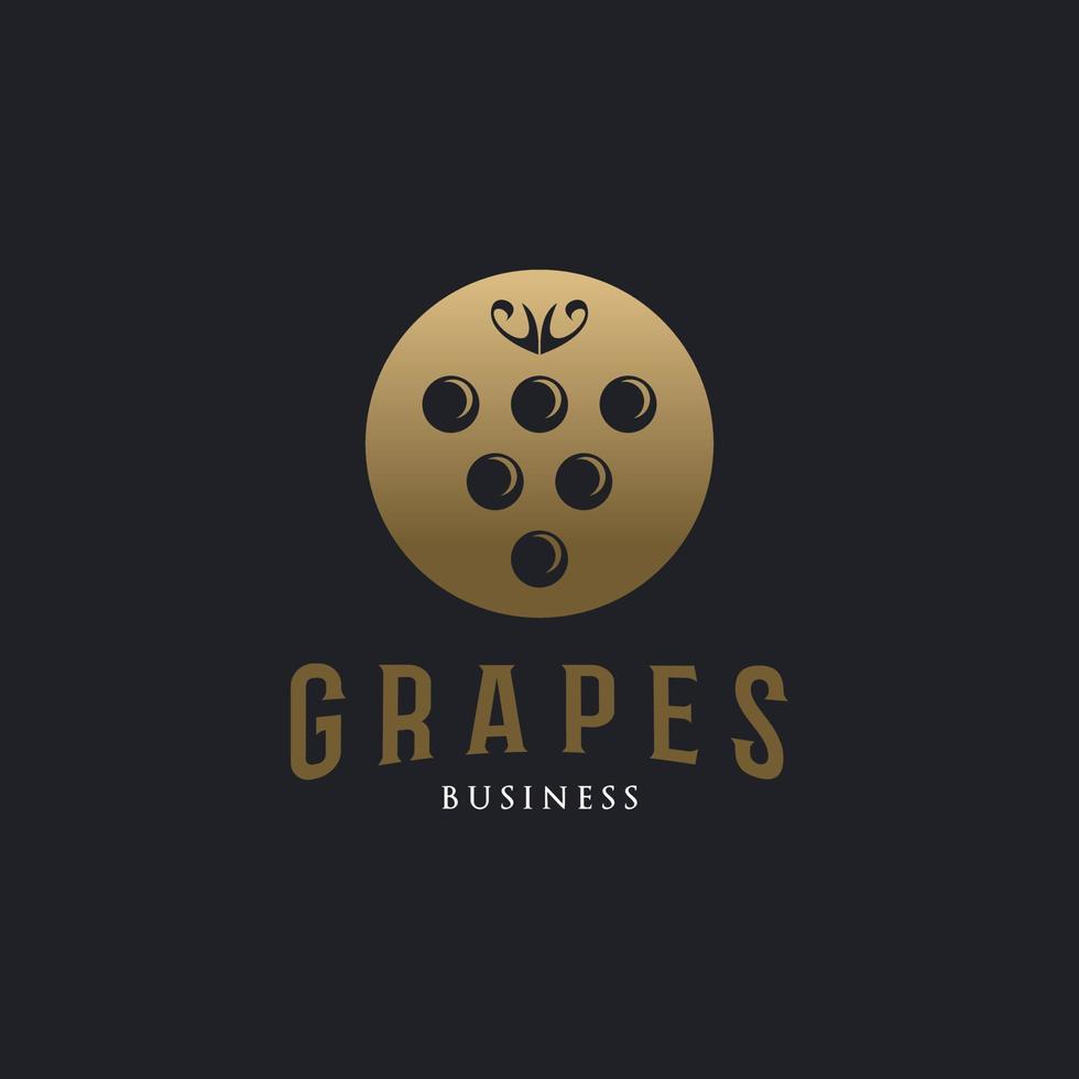 inspiração de design de logotipo de uvas de luxo vetor