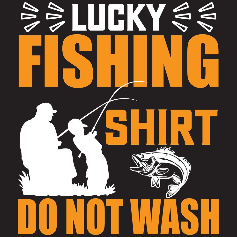 camisa de pesca da sorte não lave vetor