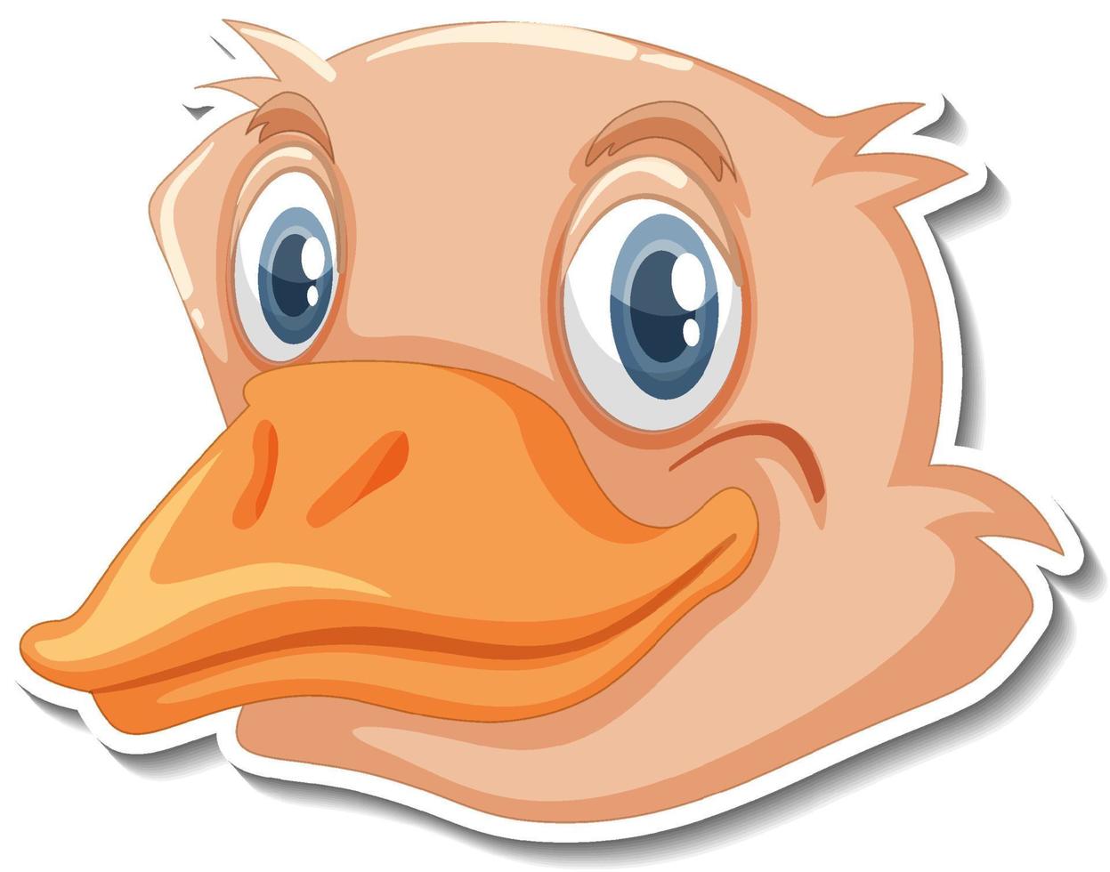 adesivo de desenho animado de cabeça de pato vetor