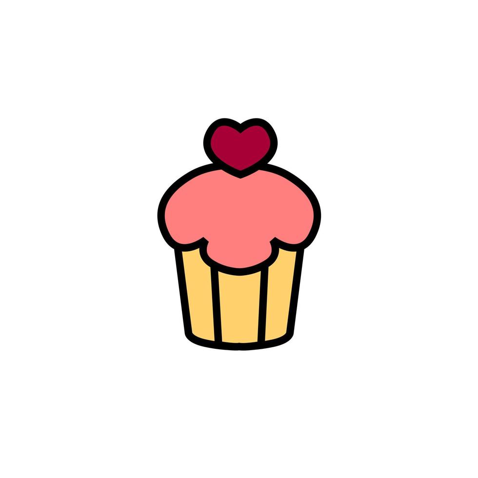 design de ícone de cupcake. design de ícone para dia dos namorados. vetor