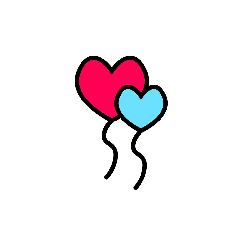 design de ícone de balão de coração. design de ícone para dia dos namorados. vetor