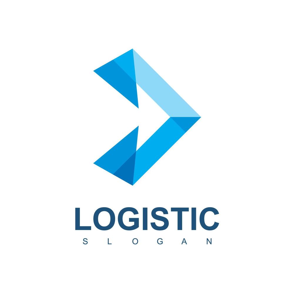 logotipo da empresa de logística com símbolo de seta azul vetor