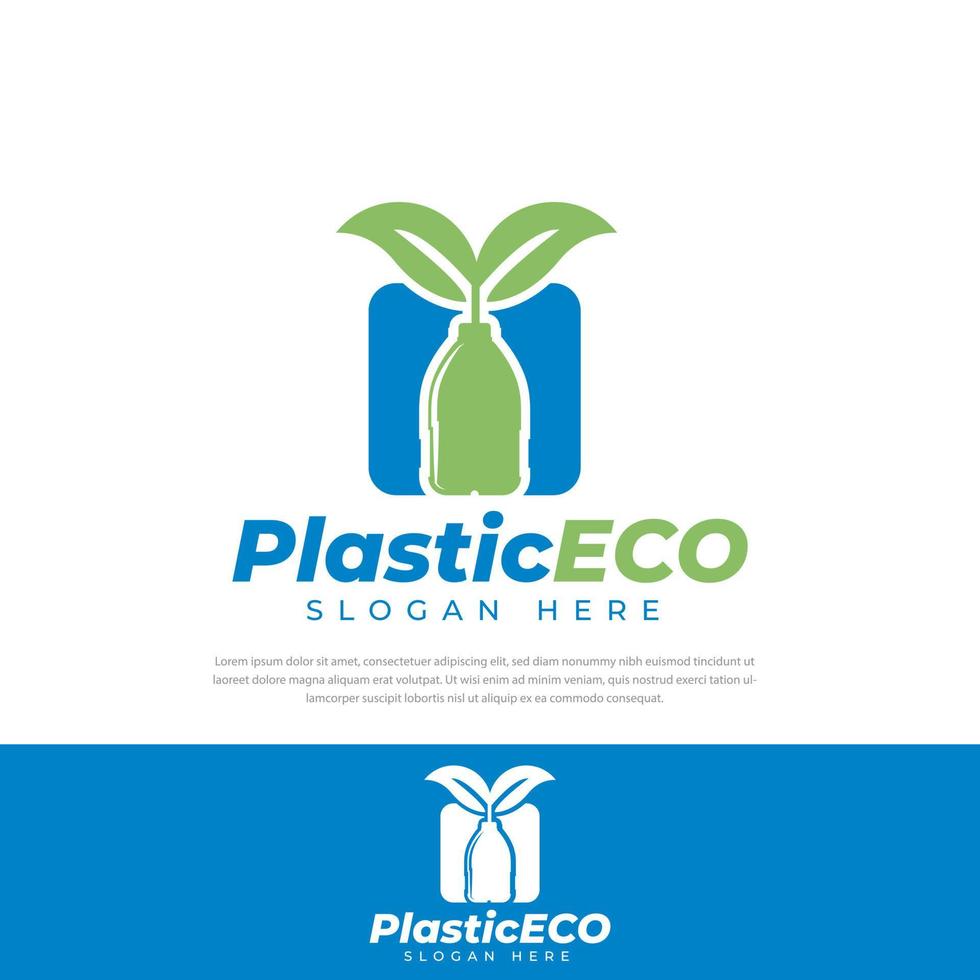 logotipos, símbolos, ícones, modelos de garrafas plásticas ecológicas vetor