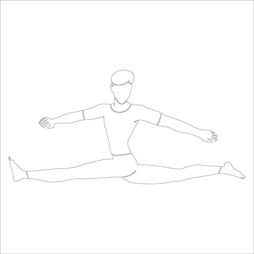 ilustração de contorno de personagem de perna dividida em fundo branco. vetor
