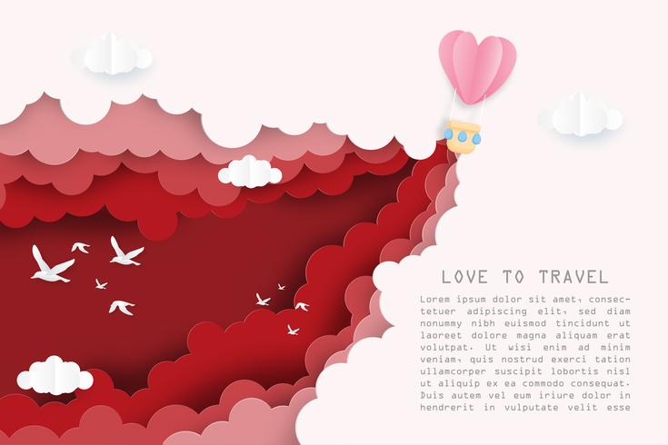 Amor criativo da ilustração viajar o conceito do dia de Valentim. vetor