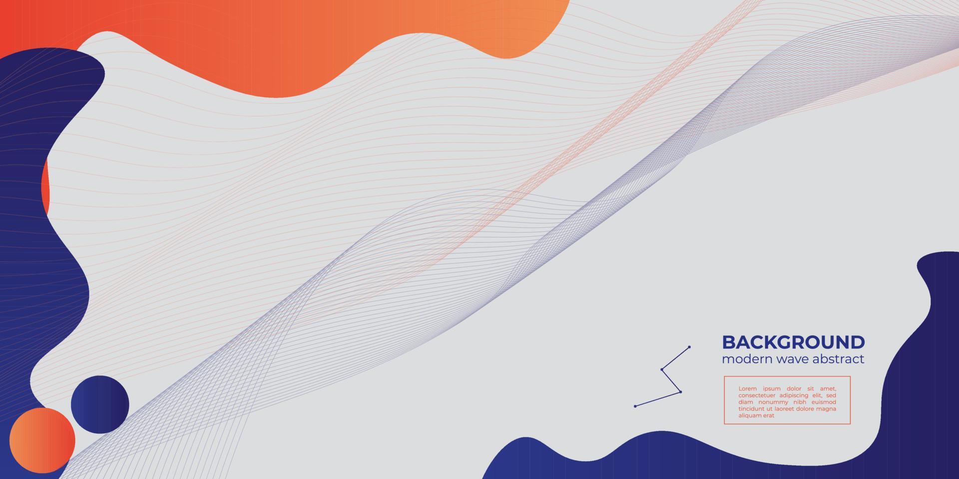 fundo abstrato de linha de onda azul e laranja moderno hipster futurista vetor gráfico