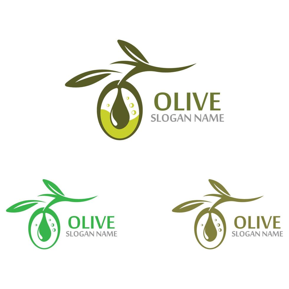 design de ícone de modelo de logotipo de azeite vetor de vegetais de frutas de saúde