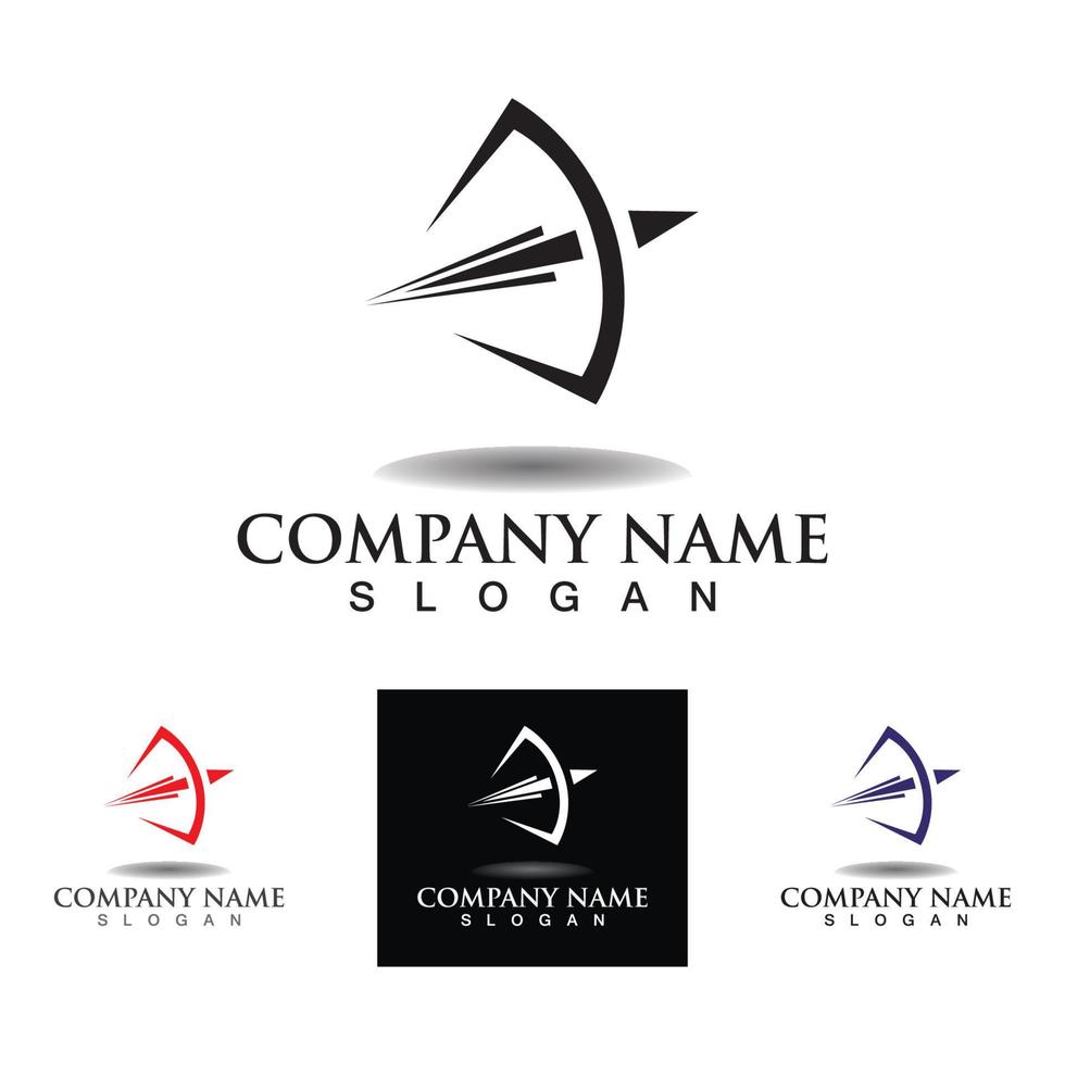 design de logotipo criativo de arco e flecha, ilustração de símbolo de conceito de tiro com arco vetor