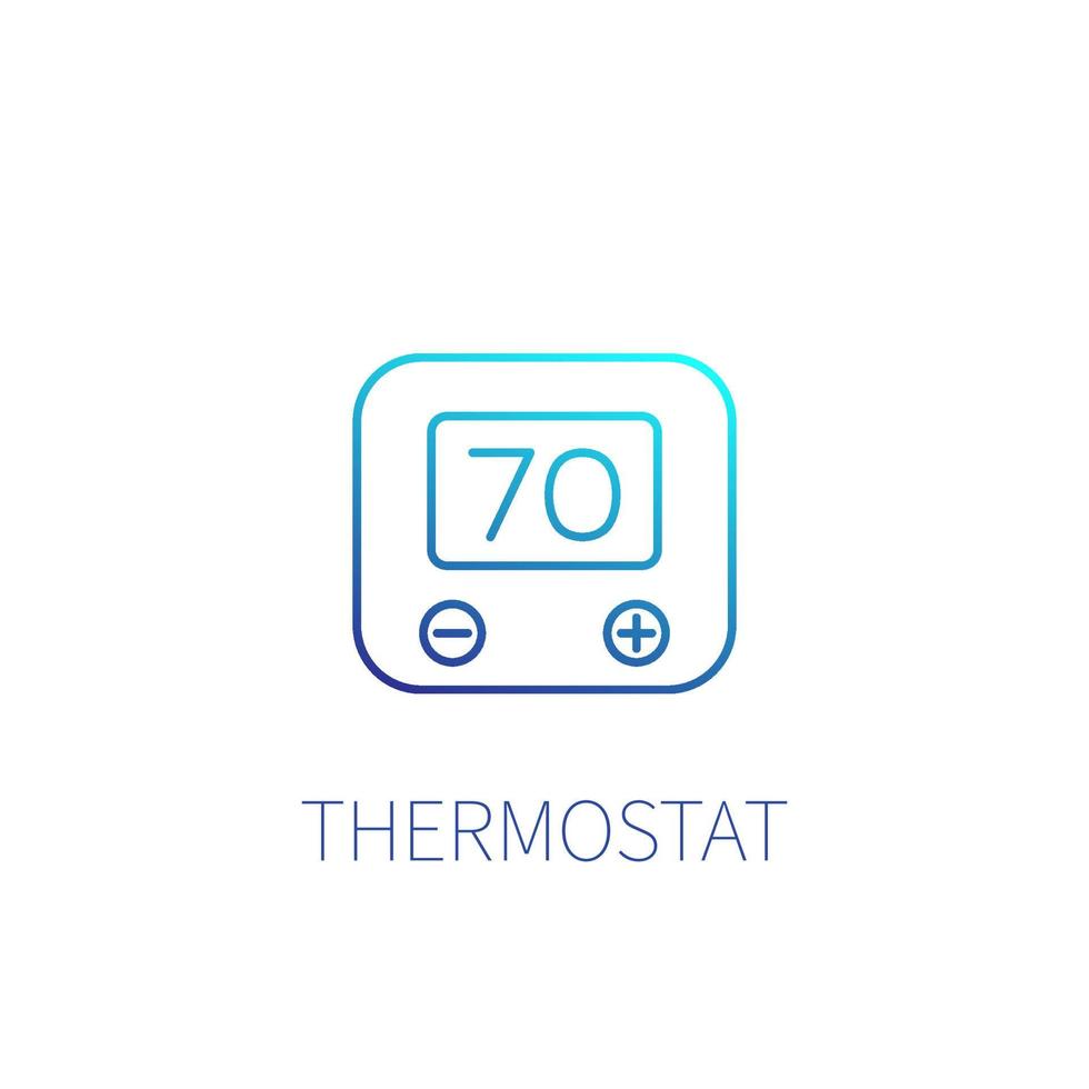 ícone linear de vetor de termostato em branco