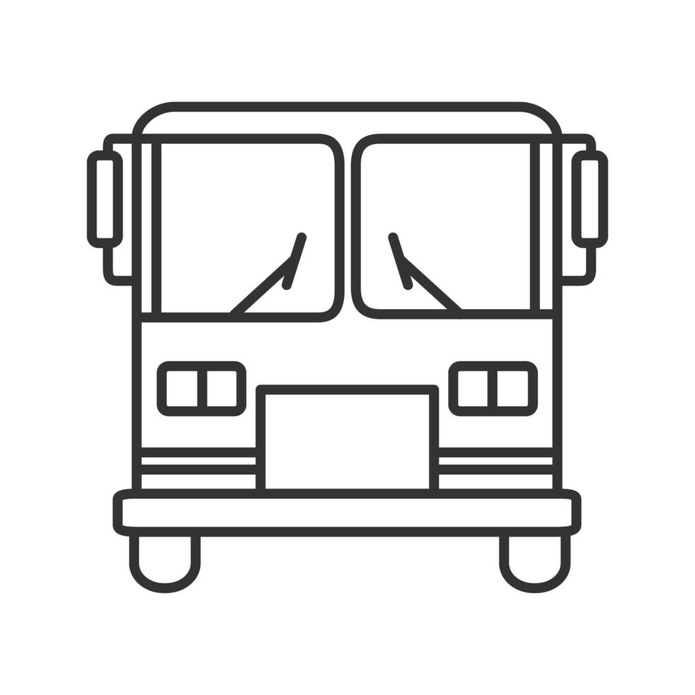 ícone linear de ônibus. ilustração de linha fina. símbolo de contorno. desenho de contorno isolado de vetor