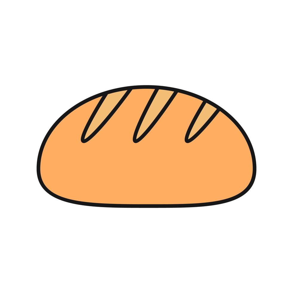 ícone de cor de pão redondo branco. padaria. ilustração vetorial isolada vetor