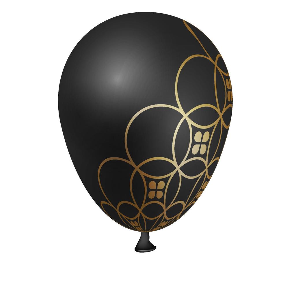 balões pretos com padrão metálico. vetor