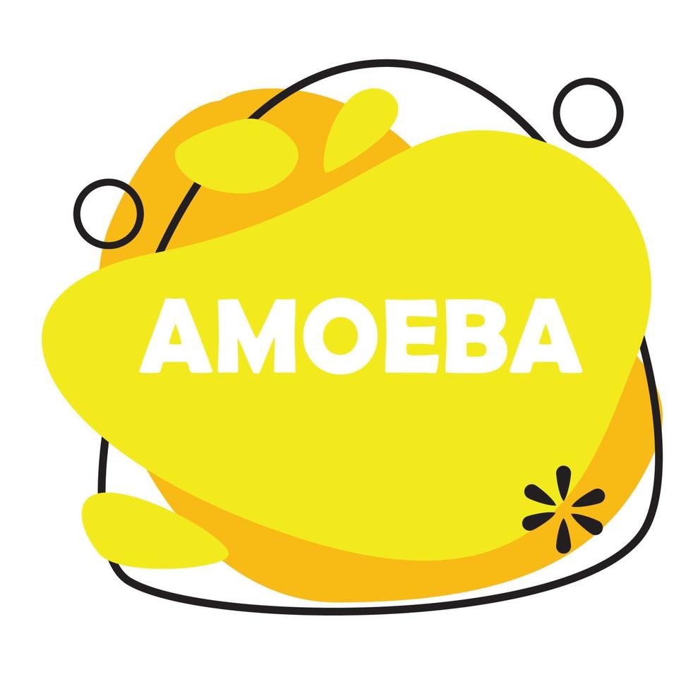 ameba design geométrico abstrato amarelo cor ilustração editável fluido forma vetor