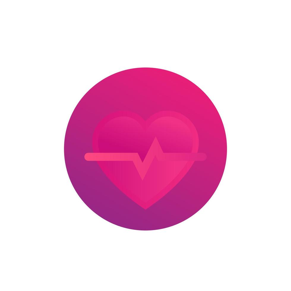 coração, logotipo de vetor de cardiologia em branco