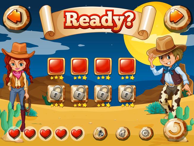 Jogo de cowboy vetor