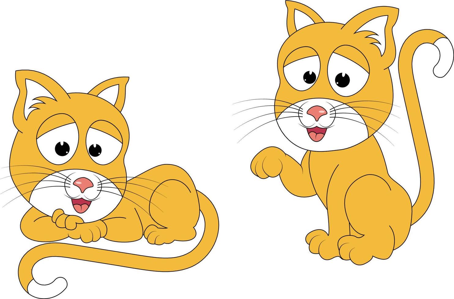 gráfico de vetor de desenhos animados de animais de gato fofo fofo gráfico de vetor de desenhos animados de animais