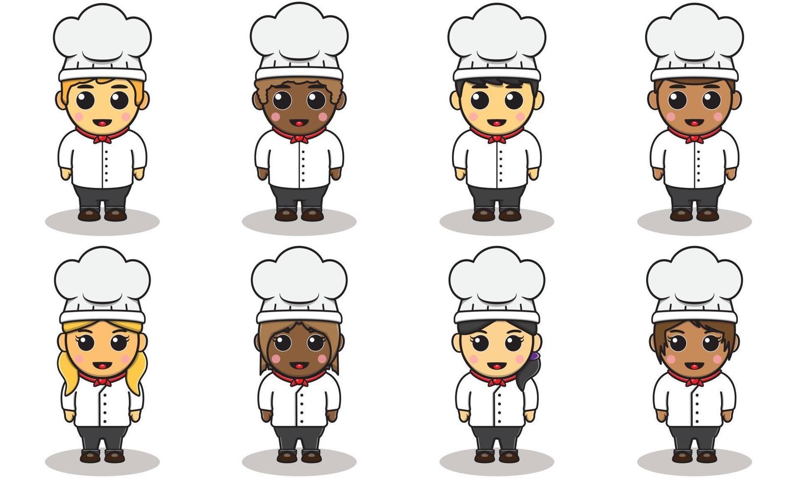 ilustração vetorial de chef de menino e menina vetor