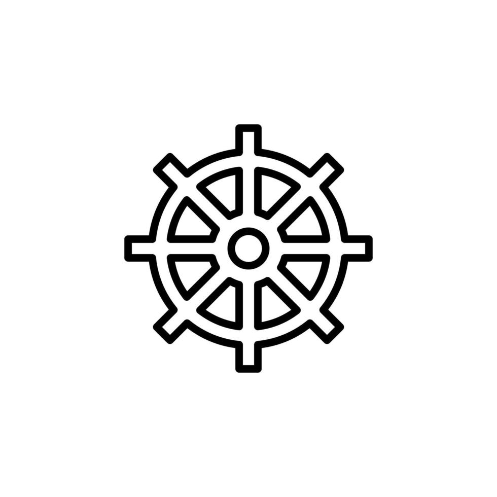 leme, náutico, navio, ícone de linha de barco, vetorial, ilustração, modelo de logotipo. adequado para muitos propósitos. vetor