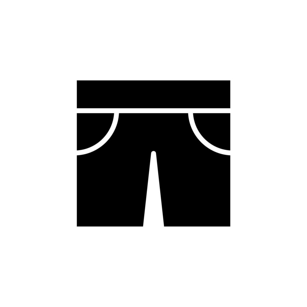 shorts, casual, ícone sólido de calças, vetor, ilustração, modelo de logotipo. adequado para muitos propósitos. vetor