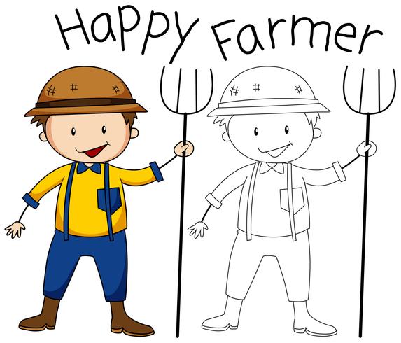Doodle gráfico do agricultor vetor