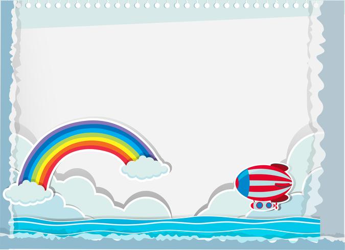 Design de papel com balão e oceano vetor