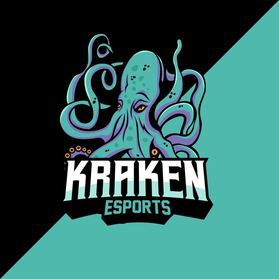 modelo de logotipo de mascote kraken vetor