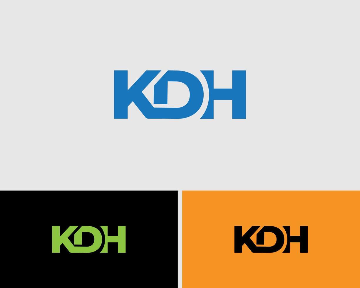 modelo de design de logotipo de carta kdh vetor