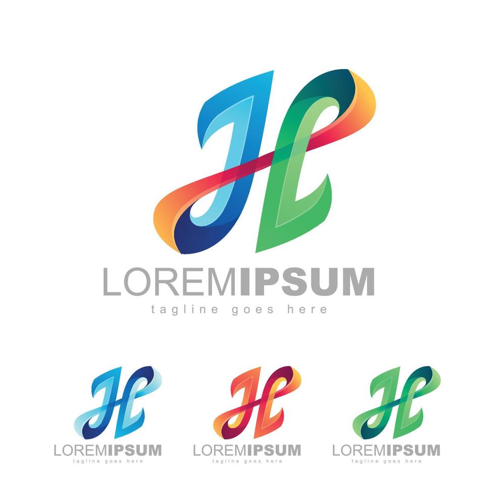 vetor de design de logotipo colorido letra h