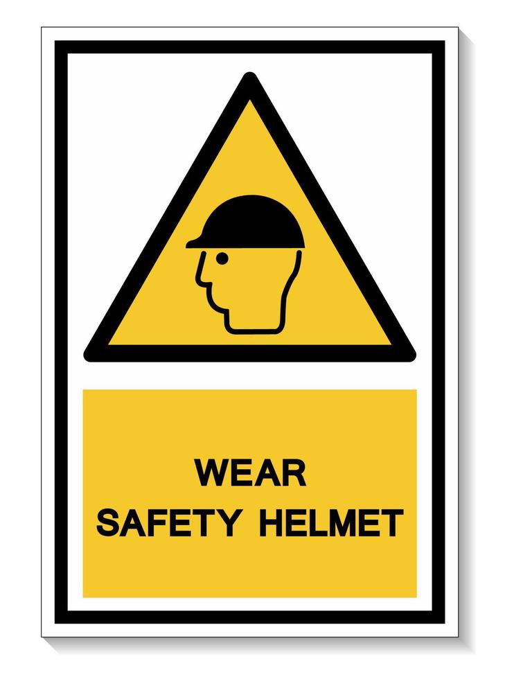 símbolo usar capacete de segurança isolado no fundo branco, ilustração vetorial eps.10 vetor