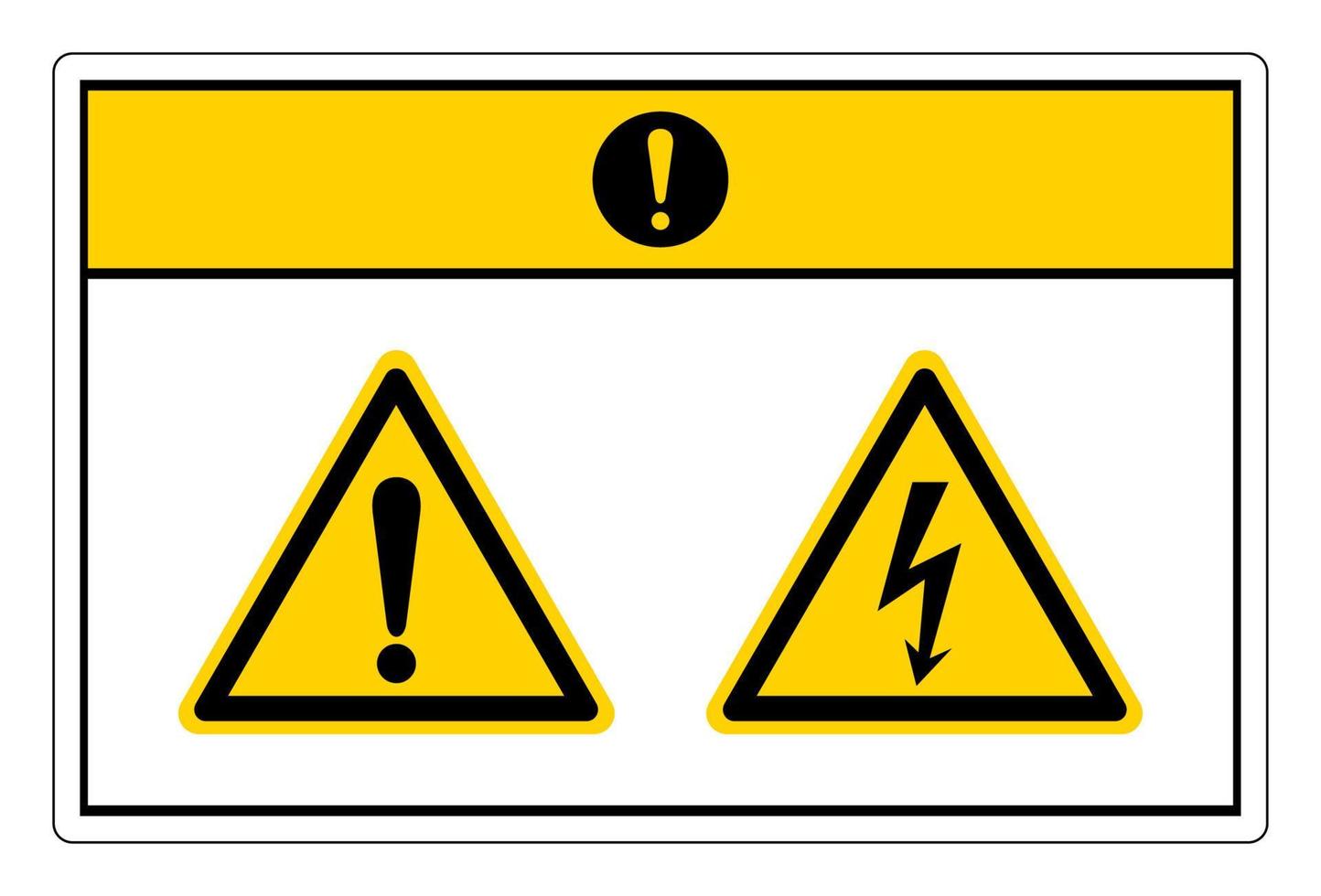 sinal de símbolo de perigo de choque elétrico cuidado no fundo branco vetor