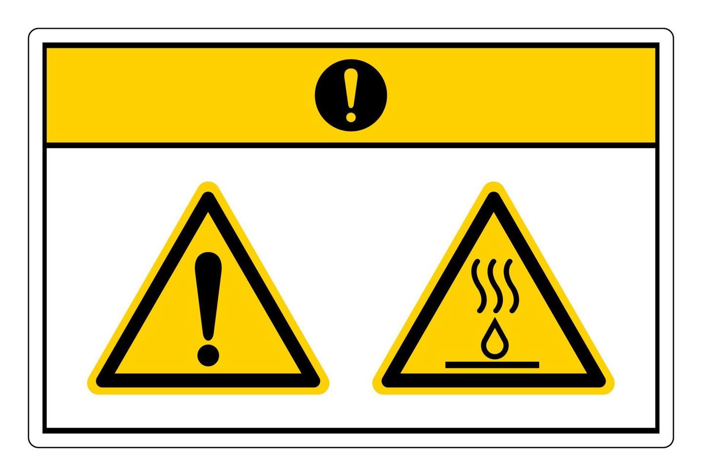 cuidado líquidos quentes queimar sinal de símbolo de perigo no fundo branco vetor