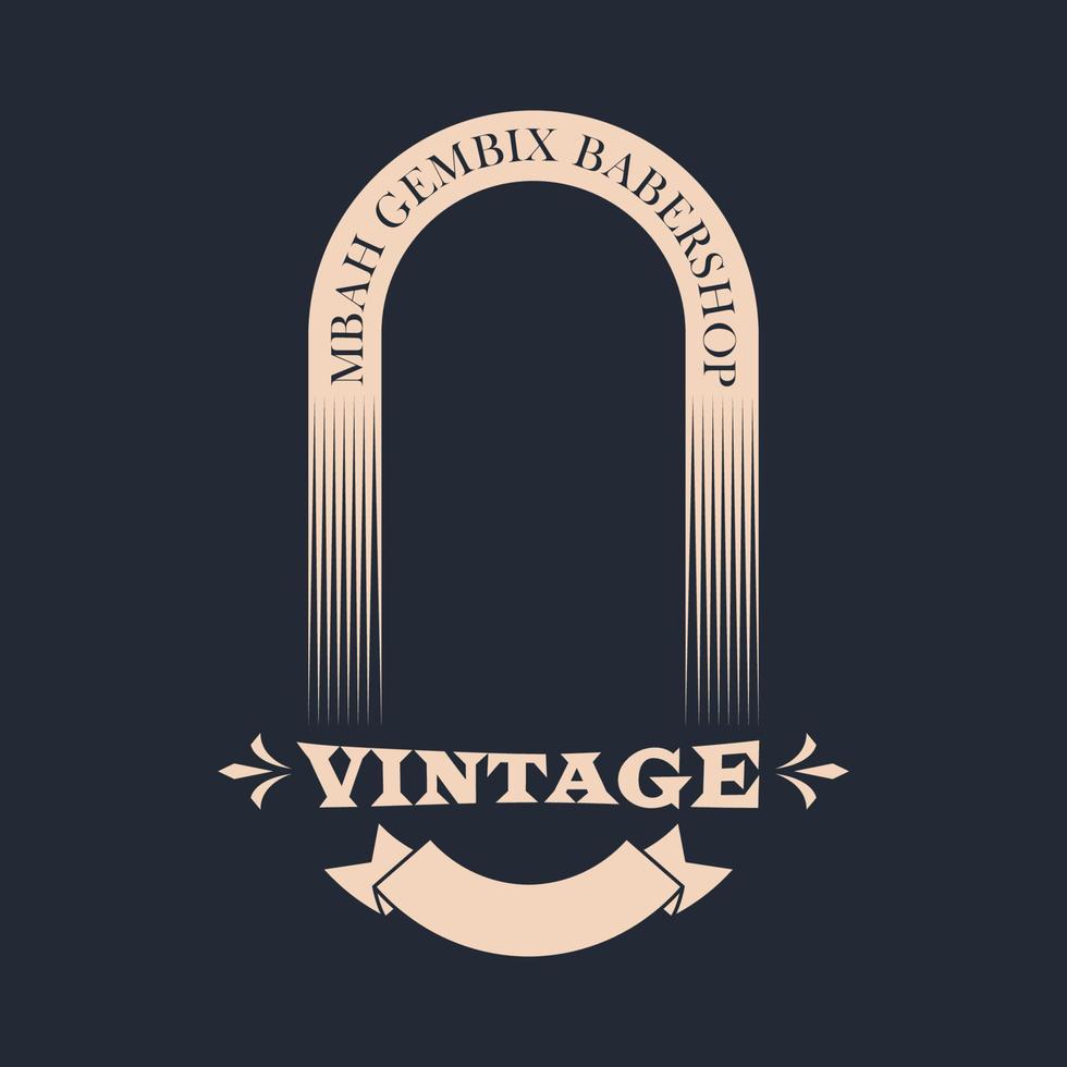 logotipo vintage para a barbearia vetor