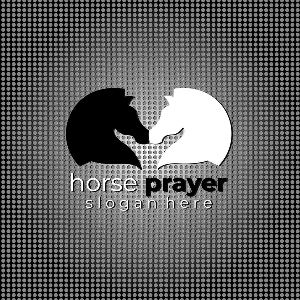 logotipo de oração de cavalo vetor